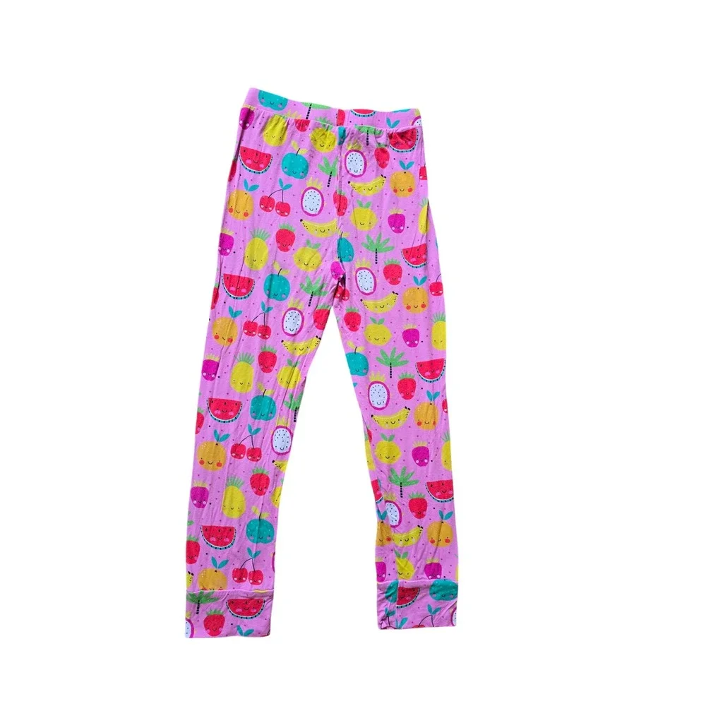 Little Bum Bums‎ Girls Pink Fruit Pajama Set Ruffle Sleeve Size 9-10
